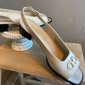 Salvatore Ferragamo Boutique Cream Slingback Sandal